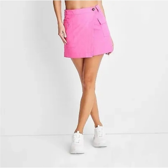 Women's High-Rise Cargo Mini Skirt Future Collective Pink Size 00 - Picture 1 of 7